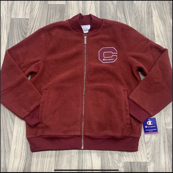 Champion Mens Athletic Heritage Sherpa Jacket Felt Block C Jacket. NWOT - Picture 2 of 7